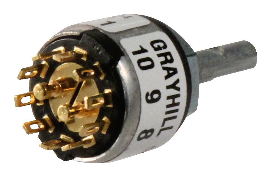 56SD36012AJS Grayhill Rotary Switch, 5 Position, 2 Pole
