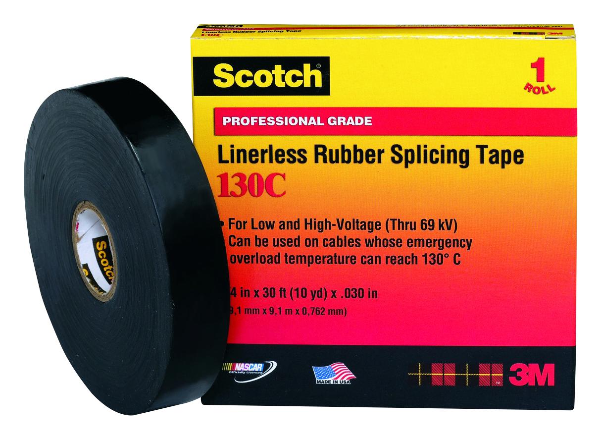 3M 130C 50MM Self Amalgamating Tape Splicing EPR Ethylene Propylene Rubber Black 50 mm x 9.14 m