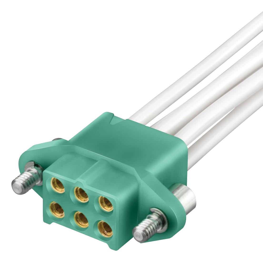 Harwin Conector M300-2240696F2 - Harwin - Connector Housing, Black / Green, M300 ...