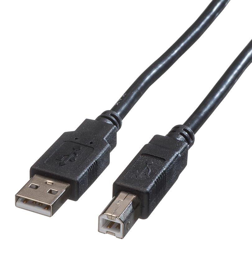 ROLINE 11.02.8830 USB Cable Type A Plug to Type B Plug 3 m 9.8 ft USB 2.0 Black