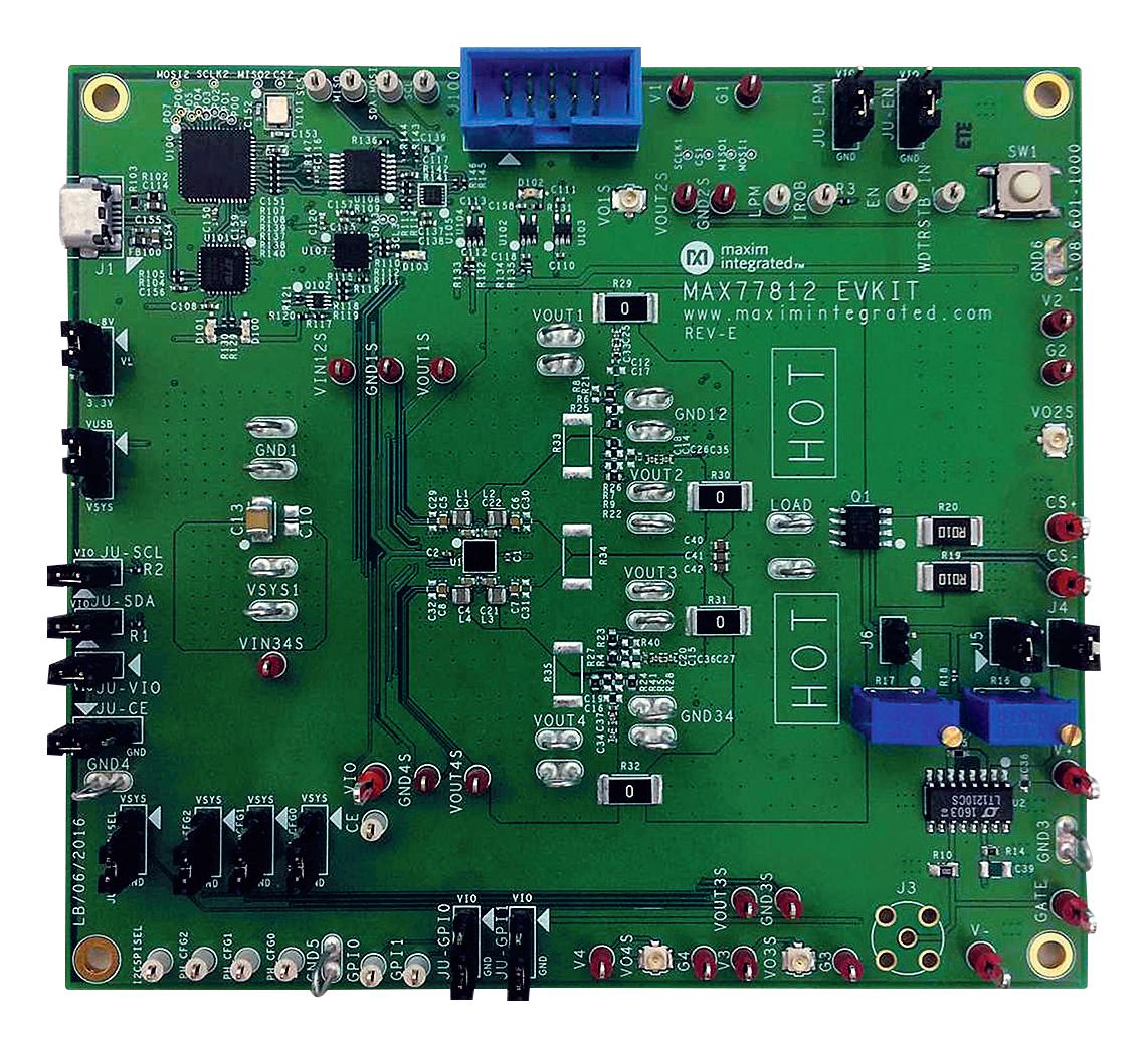 MAX77812EVKIT Analog Devices Evaluation Board, MAX77812 Quad Phase
