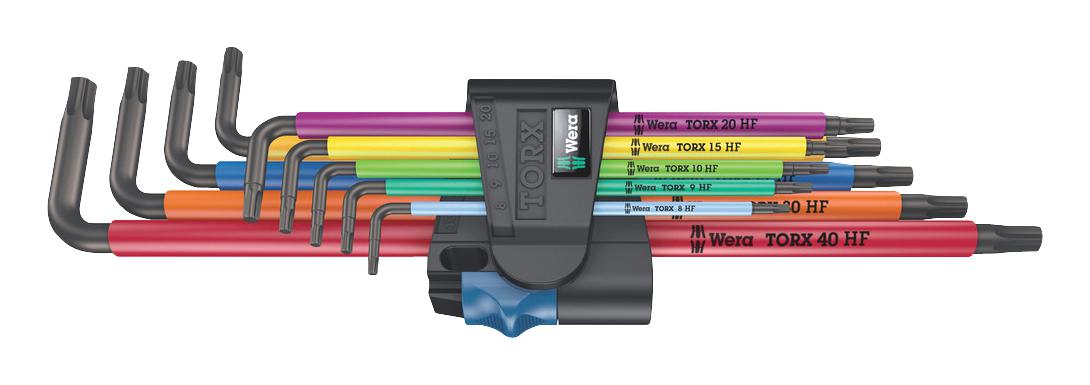 WERA 967 9 TX XL MULTICOLOUR HF 1 Key Set Torx L Key Multicolour Holding Function Long T8 T40 9 Piece