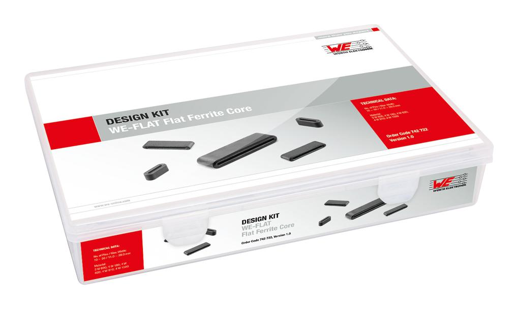 742722 Wurth Elektronik DESIGN KIT, FLAT FERRITE CORE, 158PC