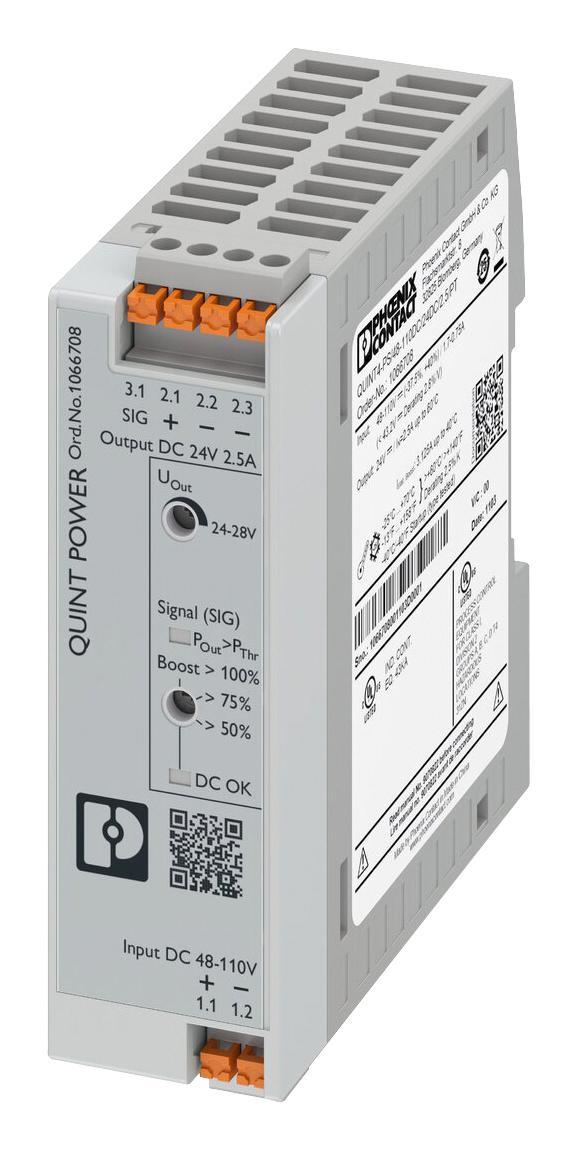1066708 Phoenix Contact Isolated DIN Rail Mount DC/DC Converter, 24