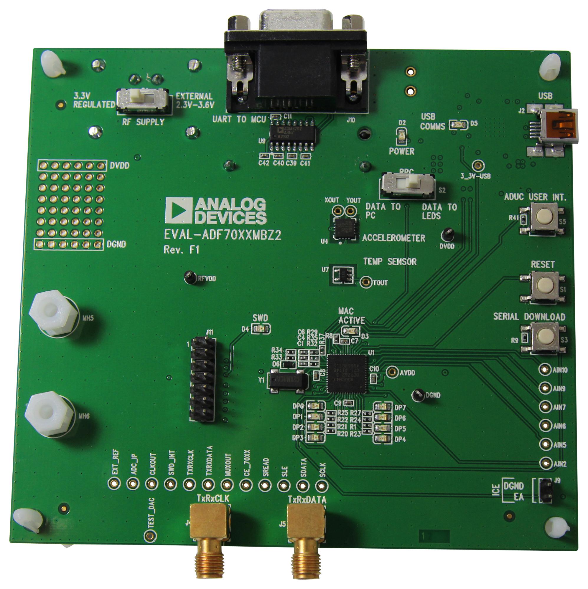 EVALADF70XXMBZ2 Analog Devices Evaluation Board, ADF7021BCPZ, ISM