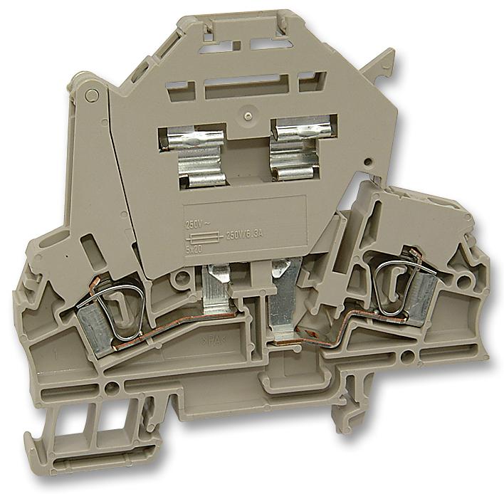 161640 ZSI2.5 Weidmuller Fused Terminal Block, 2 Ways, 26AWG to