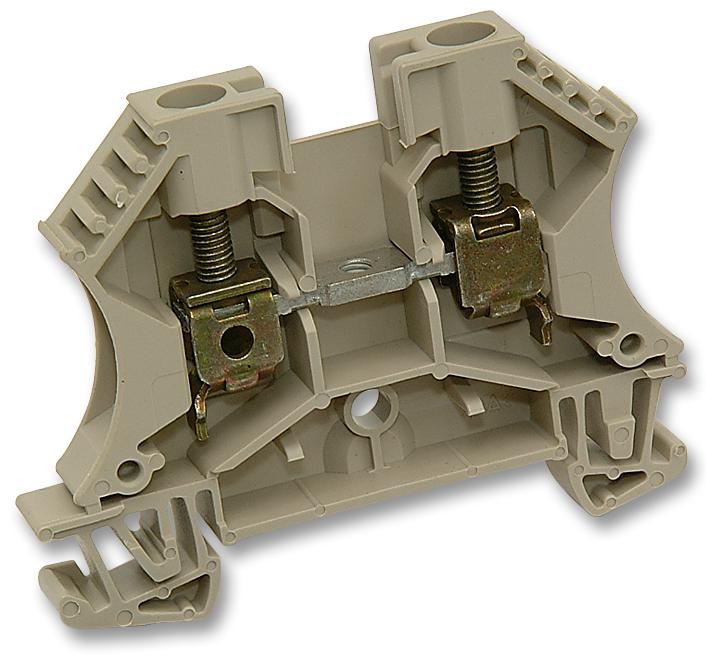 102020 WDU6 Weidmuller DIN Rail Mount Terminal Block, 2 Ways, 22