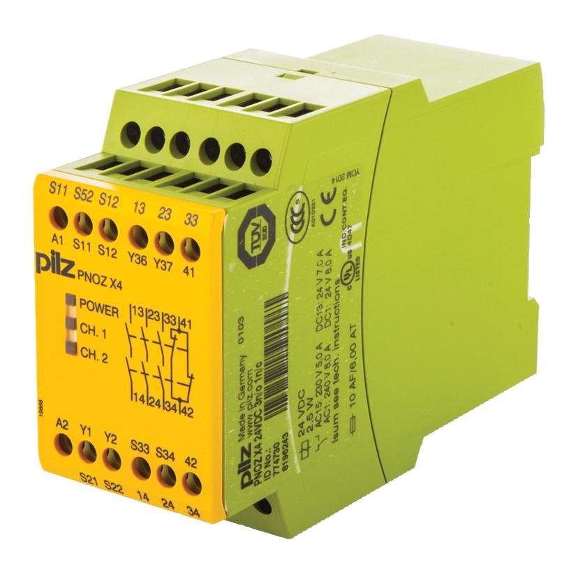 PNOZX4 - Pilz - Safety Relay, 24 VDC, 3PST-NO | element14 Korea