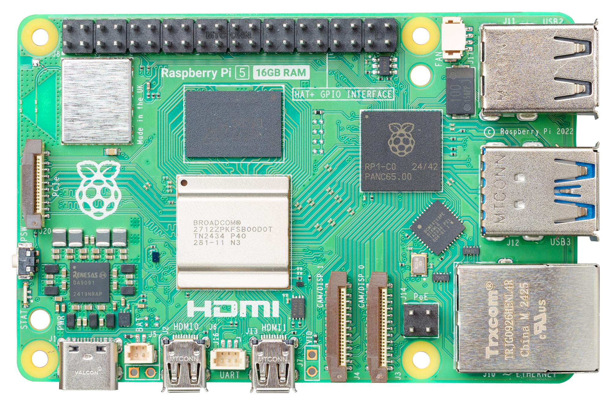 RPI5-16GB-SINGLE RASPBERRY-PI, Raspberry Pi 5 Board, 2.4GHz, 16GB