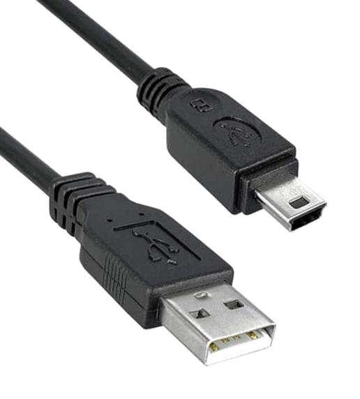 QUALTEK ELECTRONICS 3021003 03 USB CABLE 2.0 PLUG A MINI B 914MM BLK