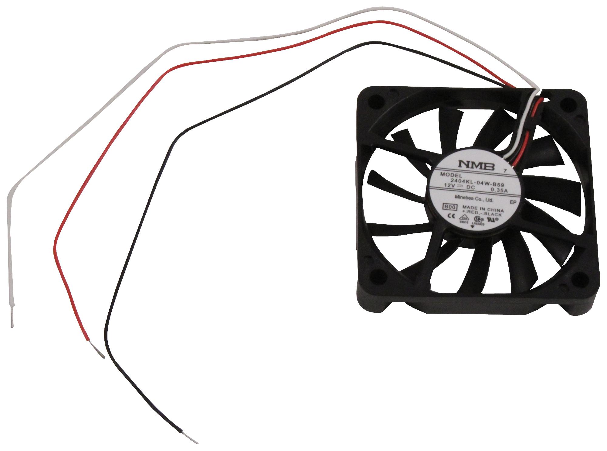 thumbnail interactive-video image 1 of NMB 2404KL-04W-B59 12V 0.35A 6cm Ultra Thin DC Cooling Fan - New 1 of 4