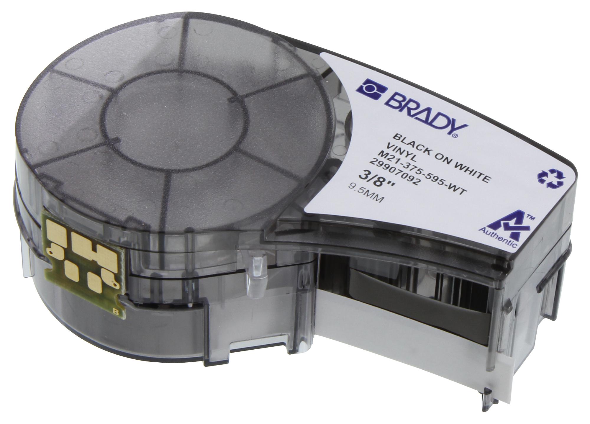 M21375595WT. Brady LABELING TAPE, VINYL, 9.53MM X 6.4M