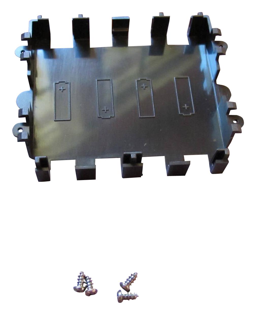 ACO04BLACK Box Enclosures BATTERY COMPARTMENT, 4X1.5V AA, ABS