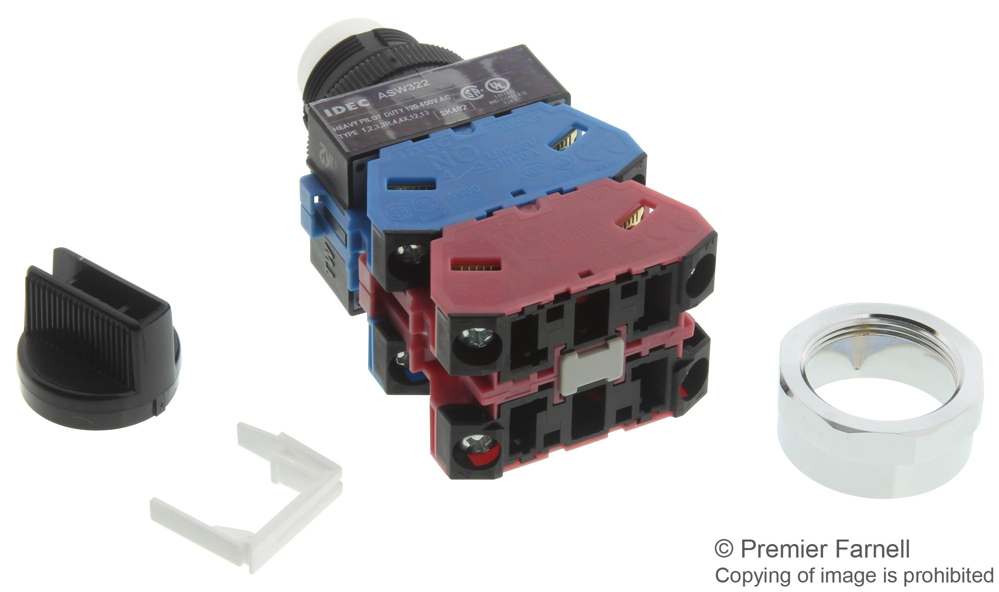 ASW322 - Idec - SWITCH, SELECTOR, DPDT-2NO/2NC 10A | element14 Korea