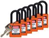 BRADY SFTY PADLOCK NYLON 38MM SHA ORANGE 6/PAC