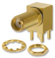 JOHNSON - CINCH CONNECTIVITY 142-0701-501 RF / Coaxial Connector, SMA Coaxial, Right Angle Bulkhead Jack, Through Hole Right Angle, 50 ohm