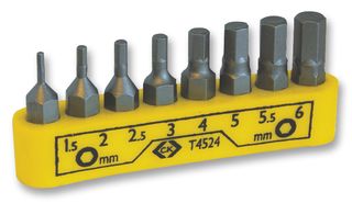 Hex Screwdriver Bit Set 8 Pieces S2 Alloy Steel Precision Machined Tips