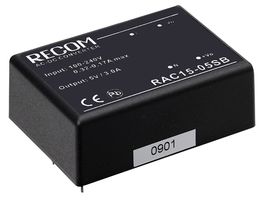 RECOM POWER RAC15-15DB POWER SUPPLY, AC-DC, MEDICAL, 2O/P, 15W