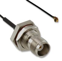 AMPHENOL RF 336209-13-0250 RF / Coaxial Cable Assembly, 9.84 ", 250 mm, 1.32mm, AMC Right Angle Plug, TNC Bulkhead Jack