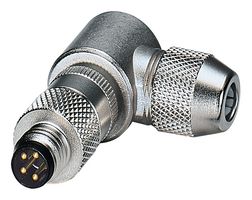 PHOENIX CONTACT 1436466 Sensor Connector, IP67, Right Angle, M8, Male, 4 Positions, Solder Pin, Right Angle Cable Mount