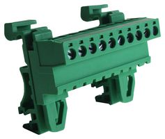 CAMDENBOSS CTBPD96HG/10 DIN Rail Mount Terminal Block, 10 Ways, 28 AWG, 14 AWG, 2.5 mm², Screw, 20 A