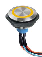 APEM AV5922F102074BK Vandal Resistant Switch, AV Series, 30.2 mm, SPST-NO, SPST-NC, Momentary, Round, Natural