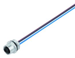 BINDER 09-3432-433-04 Sensor Cable, M12 Receptacle, Free End, 4 Positions, 200 mm, 7.9 ", 763 Series