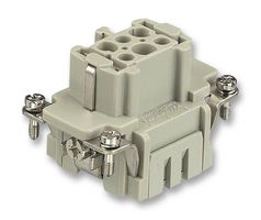 HARTING 09 33 006 2716 Heavy Duty Connector, 6+PE Signal, Han ES, Insert, 7 Contacts, 6B, Receptacle, Cage Clamp Socket