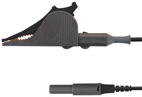 SCHUTZINGER KML 7852 AU / SAK / 150 / SW Test Patch Lead, 4mm Banana Plug, Shrouded, Kelvin Clip, 4.9 ft, 1.5 m, Black, 10 A