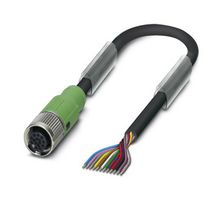 PHOENIX CONTACT 1430640 Sensor Cable, 12P, M12 Receptacle, Free End, 12 Positions, 10 m, 33 ft