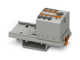 PHOENIX CONTACT 3273066 Panel Mount Barrier Terminal Block, Grey, 24 A, 690 V, 7 Pole, Push In, 12 AWG