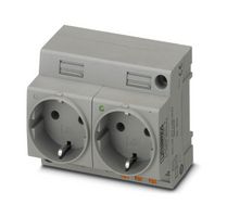 PHOENIX CONTACT 804049 Pin & Sleeve Connector, 16 A, 250 V, DIN Rail Mount, Socket, 2P, Grey