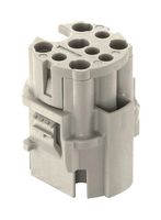 HARTING 09155123002 Heavy Duty Connector, Han F+B, Insert, 8+PE Contacts, Plug, Crimp Pin - Contacts Not Supplied
