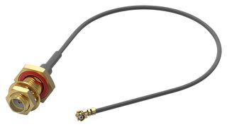 WURTH ELEKTRONIK 636208100150 RF / Coaxial Cable Assembly, 5.9 ", 150 mm, 1.37mm, SMA Bulkhead Jack, 90° UMRF Plug, 50 ohm