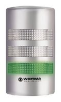 WERMA 69130055 Signal Tower, LED, 3 Tiers, Green/Red/Yellow, Blinking/Continuous, 24 VDC, IP65, Metal Design