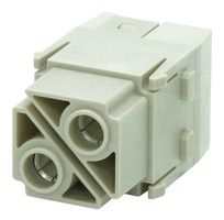 MULTICOMP PRO MP009482 Heavy Duty Connector, MP-HM INSERTS, Module, 2 Contacts, Receptacle, Screw Socket