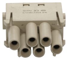 MULTICOMP PRO MP009500 Heavy Duty Connector, MP-HM INSERTS, Module, 6 Contacts, Receptacle