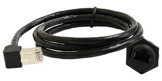 MULTICOMP PRO MP009790 Ethernet Cable, Cat6, C3 Panel RJ45 Jack to 90° RJ45 Plug, Black, 1 m, 3.3 ft