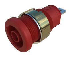 HIRSCHMANN TEST AND MEASUREMENT 972355201 Banana Test Connector, Socket, Panel Mount, 25 A, 1 kV, Nickel Plated Contacts, Red