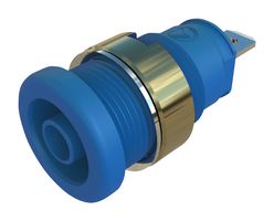 HIRSCHMANN TEST AND MEASUREMENT 972355202 Banana Test Connector, Socket, Panel Mount, 25 A, 1 kV, Nickel Plated Contacts, Blue