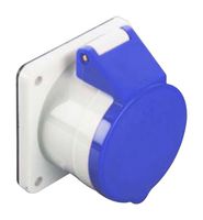 MULTICOMP PRO MP011047 Industrial Pin & Sleeve Connector, MP-CEE, Socket, 2P+E, Panel Mount, Blue, IP44, 16A, 230V