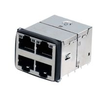 TRP CONNECTOR/BEL 2250660-1 Modular Connector, RJ45 Jack, 2 x 2 (Stacked), 8P8C, Through Hole Mount