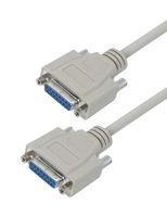 L-COM CSMN15FF-50 Computer Cable, D Subminiature Socket, 15 Way, D Subminiature Socket, 15 Way, 50 ft, 15.2 m