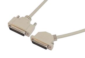 L-COM CSMN4525-1MM-25 Computer Cable, D Subminiature Plug, 25 Way, D Subminiature Plug, 15 Way, 45°, 25 ft, 7.6 m