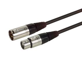 L-COM CAXLR2XLR-25 Audio / Video Cable Assembly, XLR Plug, 3 Way, XLR Socket, 3 Way, 25 ft, 7.6 m, Black