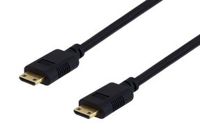 L-COM MHD-MHD-1M Audio / Video Cable Assembly, Mini HDMI Type C Plug, Mini HDMI Type C Plug, 3.3 ft, 1 m, Black
