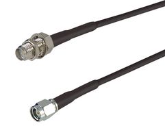 L-COM CA-RSPRSJBCN19 RF / Coaxial Cable Assembly, 12 ", 304.8 mm, CA-100, SMA RP Plug, SMA RP Bulkhead Jack, 50 ohm