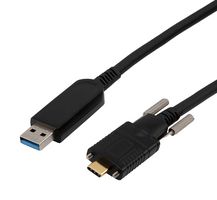 L-COM AOC-U30AMCM-C1S-030 USB Cable, Type A Plug to Type C Plug, 30 m, 98.4 ft, USB 3.0, Black