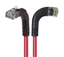 L-COM TRD695RA12RD-25 Ethernet Cable, Cat6, 90° RJ45 Plug to 90° RJ45 Plug, UTP (Unshielded Twisted Pair), Red, 7.6 m