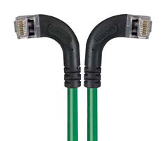 L-COM TRD695SRA8GR-5 Ethernet Cable, Cat6, 90° RJ45 Plug to 90° RJ45 Plug, FTP (Foiled Twisted Pair), Green, 1.5 m